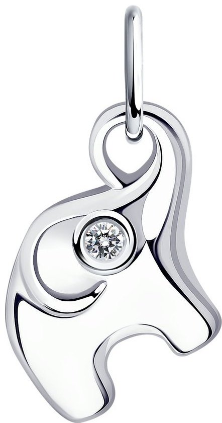 Подвеска Diamant 94-130-01085-1 вес 0.68 г серебро, фианит купить,NaN