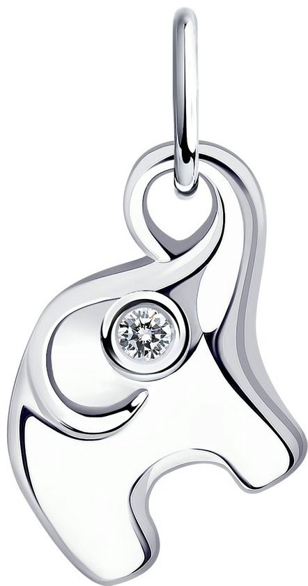 Подвеска Diamant 94-130-01085-1 вес 0.68 г серебро, фианит купить,NaN