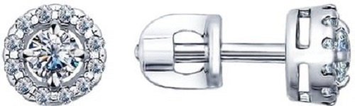 Пусеты SOKOLOV 94021761 вес 1.54 г серебро, фианит купить,NaN