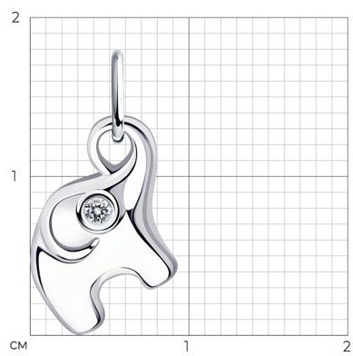 Подвеска Diamant 94-130-01085-1 вес 0.68 г серебро, фианит купить,NaN