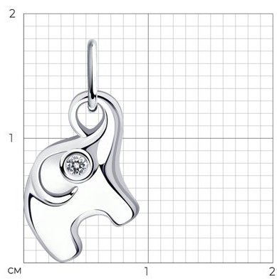Подвеска Diamant 94-130-01085-1 вес 0.68 г серебро, фианит купить,NaN