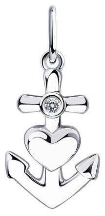 Подвеска Diamant 94-130-01089-1 вес -1 г серебро, фианит купить,NaN