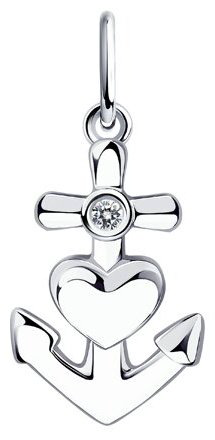 Подвеска Diamant 94-130-01089-1 вес -1 г серебро, фианит купить,NaN