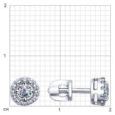Пусеты SOKOLOV 94021761 вес 1.58 г серебро, фианит купить,NaN