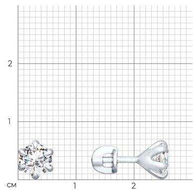 Пусеты Diamant 94-122-01651-1 вес 2.22 г серебро, фианит купить,NaN
