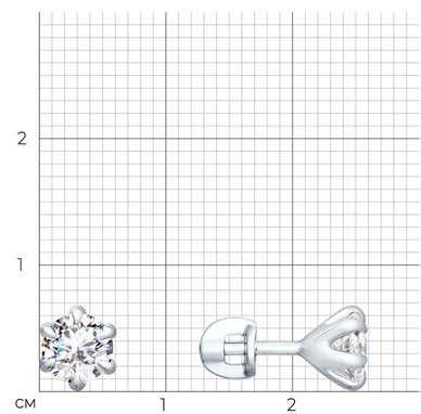 Пусеты Diamant 94-122-01651-1 вес 2.22 г серебро, фианит купить,NaN