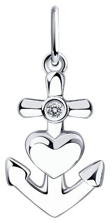 Подвеска Diamant 94-130-01089-1 вес 0.81 г серебро, фианит купить,NaN