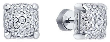 Пусеты SOKOLOV 94027015_s вес 3.26 г серебро, фианит купить,NaN