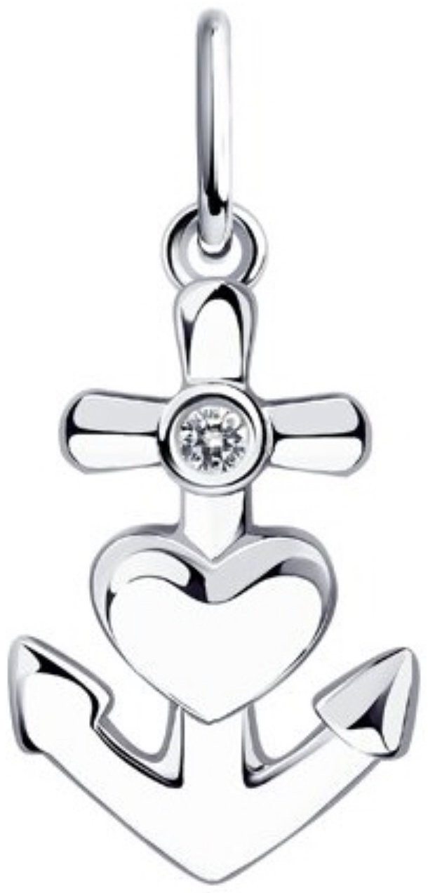Подвеска Diamant 94-130-01089-1 вес 0.82 г серебро, фианит купить,NaN