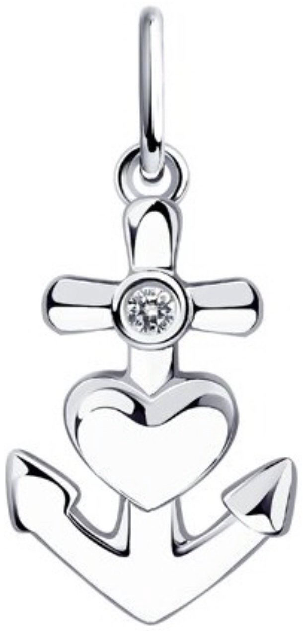 Подвеска Diamant 94-130-01089-1 вес 0.82 г серебро, фианит купить,NaN