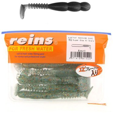 Мягкая приманка Reins Fat Rockvibe Shad 3.25"# 152 Super Glow All Stars 6 шт купить,NaN