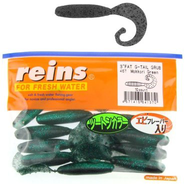 Мягкая приманка Reins Fat G-Tail Grub 3"# 467 Mokkori Green 10 шт купить,NaN