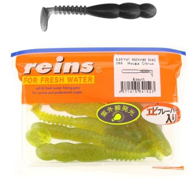 Мягкая приманка Reins Fat Rockvibe Shad 3.25"# 289 Hyuga Citrus 6 шт купить,NaN