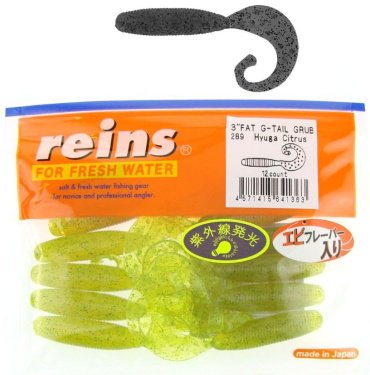 Мягкая приманка Fat G-Tail Grub 3"# 289 Hyuga Citrus 12 шт купить,NaN