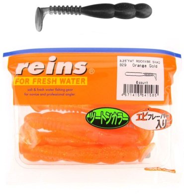 Мягкая приманка Fat Rockvibe Shad 3.25"# B29 Orange Gold 6 шт купить,NaN