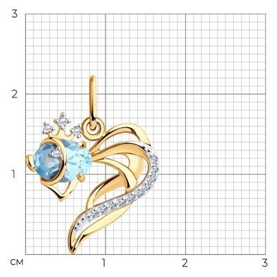 Подвеска SOKOLOV 731290 вес 1.09 г золото, фианит, топаз Swarovski купить,NaN