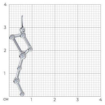 Подвеска SOKOLOV 94032432 вес 0.95 г серебро, фианит купить,NaN