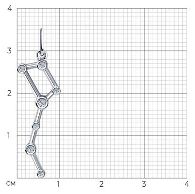 Подвеска SOKOLOV 94032432 вес 0.95 г серебро, фианит купить,NaN