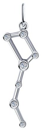Подвеска SOKOLOV 94032432 вес 0.95 г серебро, фианит купить,NaN
