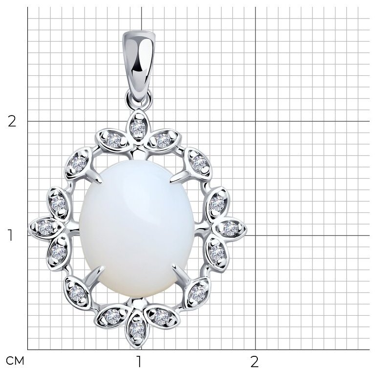 Подвеска SOKOLOV 83030311 вес 2.75 г серебро, фианит купить,NaN
