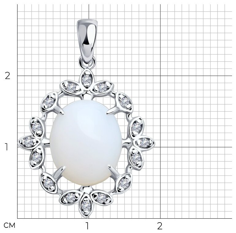 Подвеска SOKOLOV 83030311 вес 2.75 г серебро, фианит купить,NaN