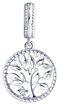 Подвеска SOKOLOV 94032485 вес 1.65 г серебро, фианит купить,NaN