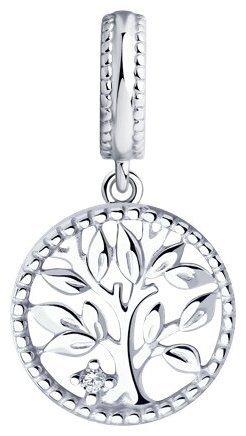 Подвеска SOKOLOV 94032485 вес 1.65 г серебро, фианит купить,NaN