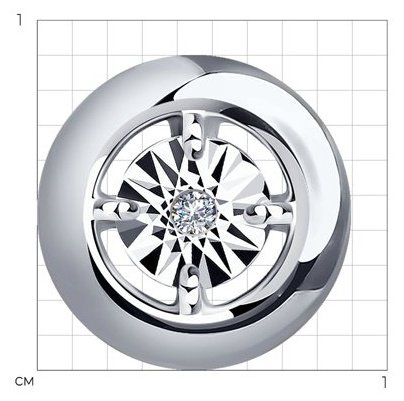 Подвеска SOKOLOV 87030032 вес 0.84 г серебро, бриллиант купить,NaN