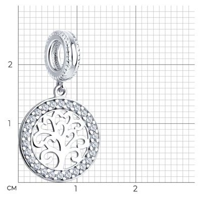 Подвеска SOKOLOV 94032487 вес 1.64 г серебро, фианит купить,NaN