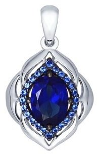 Подвеска SOKOLOV 88030011 вес 1.7 г серебро, фианит, наносапфир купить,NaN