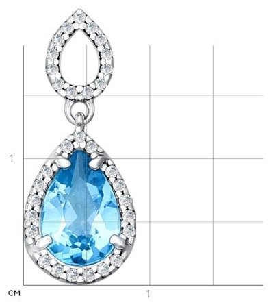 Подвеска SOKOLOV 92030292 вес 1.34 г серебро, фианит, топаз купить,NaN