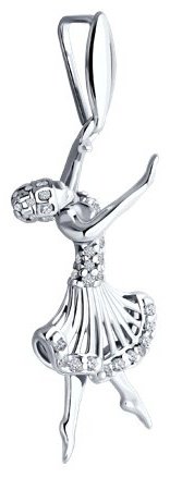 Подвеска SOKOLOV 94031156 вес 1.43 г серебро, фианит купить,NaN