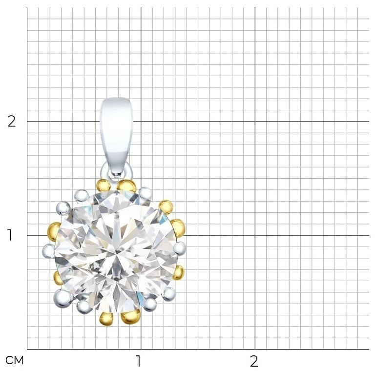 Подвеска SOKOLOV 92030537-sk22 вес 1.84 г серебро, горный хрусталь купить,NaN