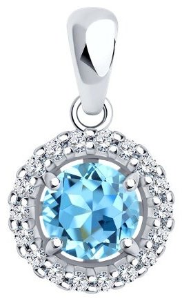 Подвеска SOKOLOV 92030756 вес 1.18 г серебро, топаз, фианит купить,NaN