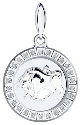 Подвеска SOKOLOV 94031384 вес 1.49 г серебро, фианит купить,NaN