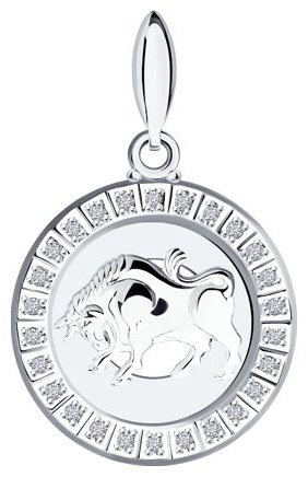 Подвеска SOKOLOV 94031384 вес 1.49 г серебро, фианит купить,NaN