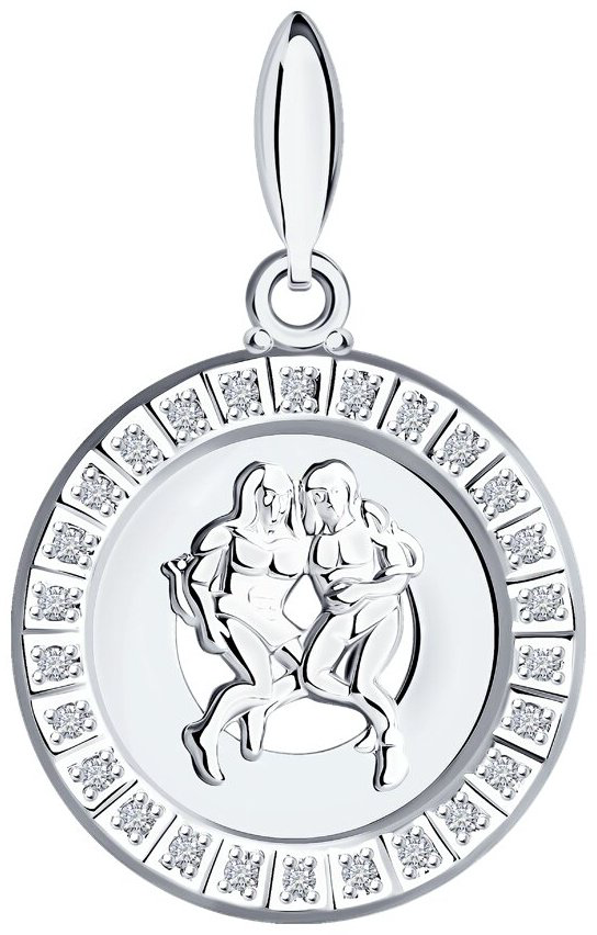 Подвеска SOKOLOV 94031385 вес 1.368 г серебро, фианит купить,NaN