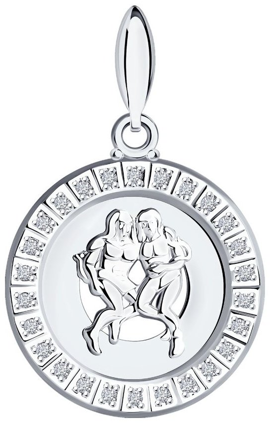 Подвеска SOKOLOV 94031385 вес 1.41 г серебро, фианит купить,NaN