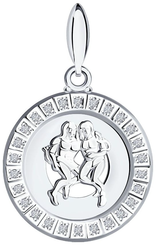 Подвеска SOKOLOV 94031385 вес 1.41 г серебро, фианит купить,NaN