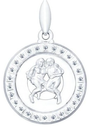 Подвеска SOKOLOV 94031385 вес 1.5 г серебро, фианит купить,NaN