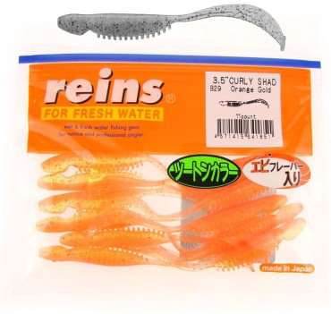 Мягкая приманка Curly Shad 3.5"# B29 Orange Gold 10 шт купить,NaN