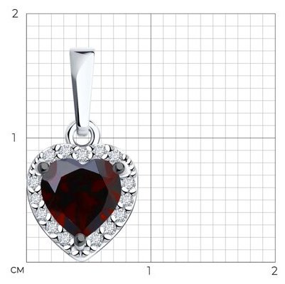 Подвеска SOKOLOV 92030780 вес 1 г серебро, фианит купить,NaN