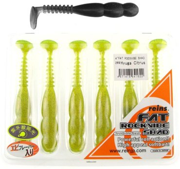 Мягкая приманка Fat Rockvibe Shad 4"# 289 Hyuga Citrus 6 шт купить,NaN