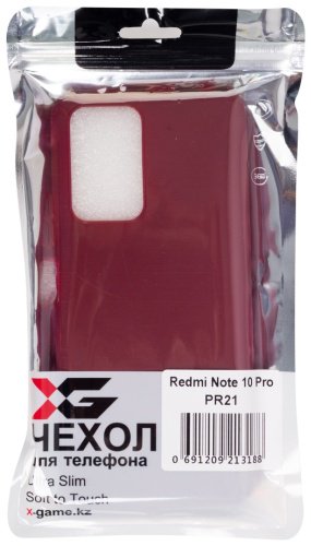 Чехол X-Game XG-PR21 для Xiaomi Redmi Note 10 Pro бордовый купить,NaN