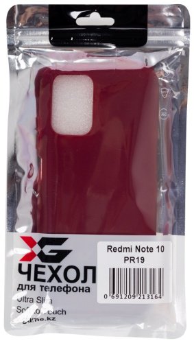 Чехол X-Game XG-PR19 для Xiaomi Redmi Note 10 бордовый купить,0