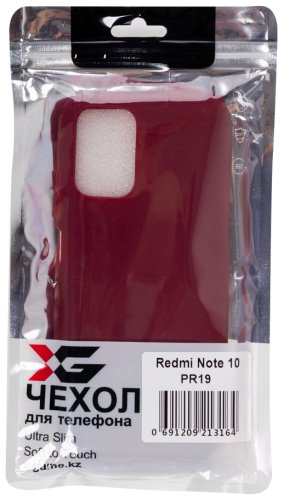 Чехол X-Game XG-PR19 для Xiaomi Redmi Note 10 бордовый купить,NaN