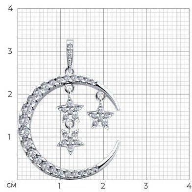 Подвеска SOKOLOV 94033200 вес 3.94 г серебро, фианит купить,NaN