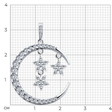 Подвеска SOKOLOV 94033200 вес 3.94 г серебро, фианит купить,NaN