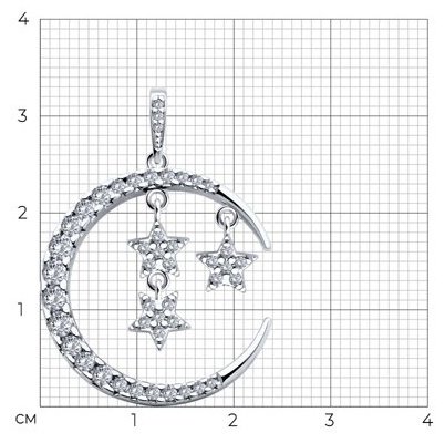 Подвеска SOKOLOV 94033200 вес 4.02 г серебро, фианит купить,NaN