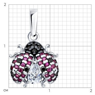 Подвеска SOKOLOV 94033270_s вес 1.29 г серебро, фианит, корунд купить,NaN